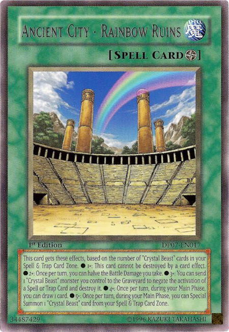 Ancient City - Rainbow Ruins trading card from Duelist Pack 7: Jesse Anderson Ancient City - Rainbow Ruins - Duelist Pack 7: Jesse Anderson YuGiOh trading card