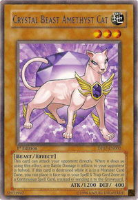 Crystal Beast Amethyst Cat - Duelist Pack 7: Jesse Anderson (DP07) #DP07-EN002 - Rare YuGiOh Trading Card