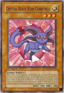Crystal Beast Ruby Carbuncle - Duelist Pack 7: Jesse Anderson (DP07) #DP07-EN001 - Common / Short Print YuGiOh Trading Card