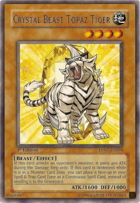 Crystal Beast Topaz Tiger trading card from Duelist Pack 7: Jesse Anderson Crystal Beast Topaz Tiger - Duelist Pack 7: Jesse Anderson YuGiOh trading card