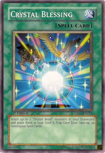 Crystal Blessing trading card from Duelist Pack 7: Jesse Anderson Crystal Blessing - Duelist Pack 7: Jesse Anderson YuGiOh trading card