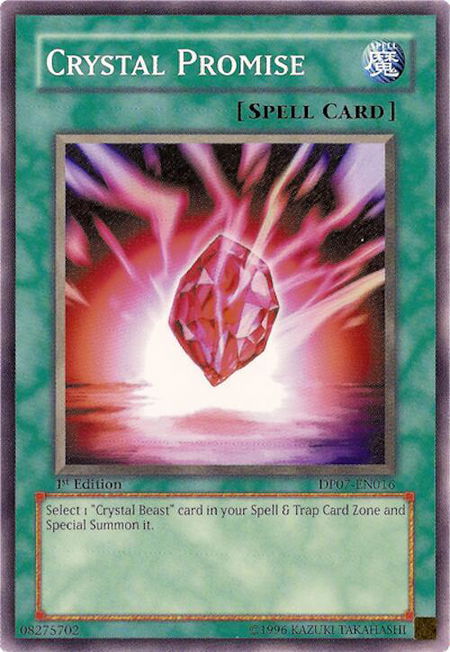 Crystal Promise trading card from Duelist Pack 7: Jesse Anderson Crystal Promise - Duelist Pack 7: Jesse Anderson YuGiOh trading card