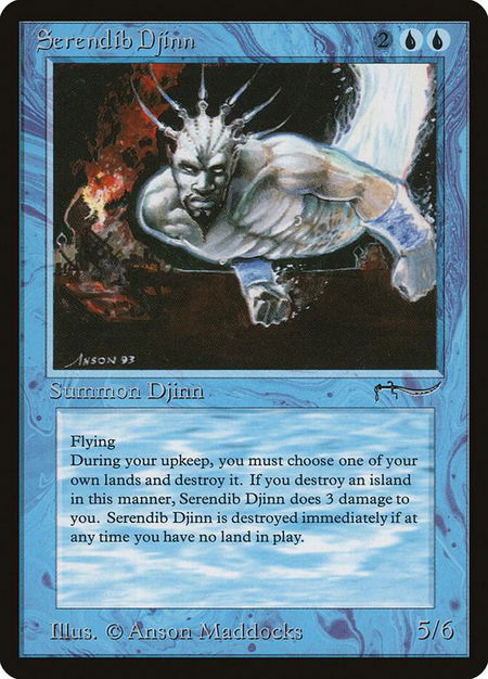 Serendib Djinn - Arabian Nights Magic: The Gathering trading card