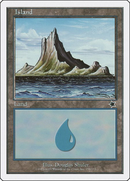 Island (158) - Starter 1999 Magic: The Gathering trading card
