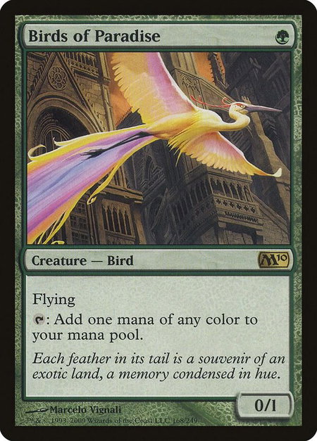 Birds of Paradise - Magic 2010 (M10) Magic: The Gathering trading card