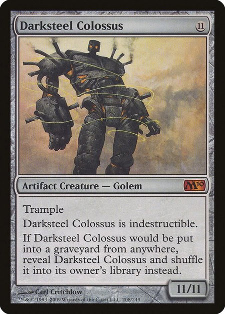 Darksteel Colossus trading card from Magic 2010 (M10) Darksteel Colossus - Magic 2010 (M10) Magic: The Gathering trading card