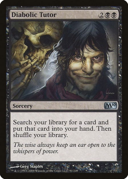 Diabolic Tutor - Magic 2010 (M10) Magic: The Gathering trading card