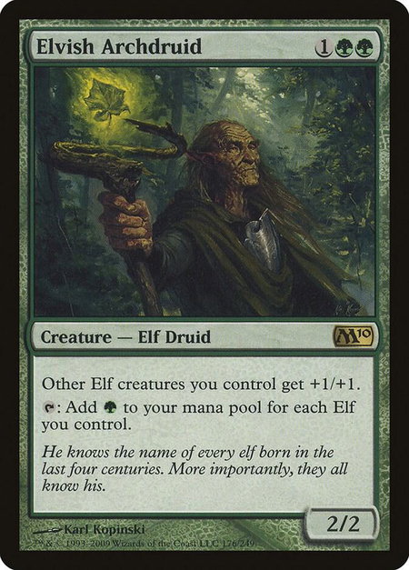 Elvish Archdruid trading card from Magic 2010 (M10) Elvish Archdruid - Magic 2010 (M10) Magic: The Gathering trading card