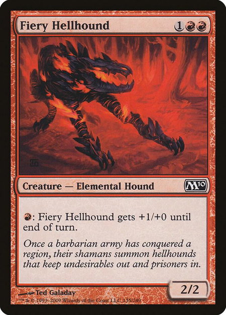 Fiery Hellhound - Magic 2010 (M10) Magic: The Gathering trading card