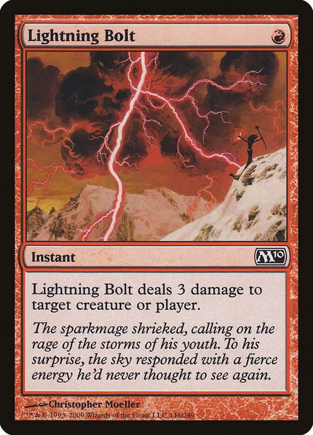 Lightning Bolt - Magic 2010 (M10) Magic: The Gathering trading card