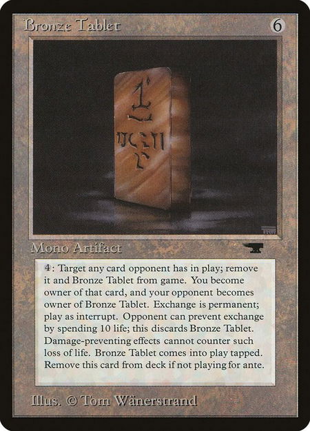 Bronze Tablet - Antiquities Magic: The Gathering trading card