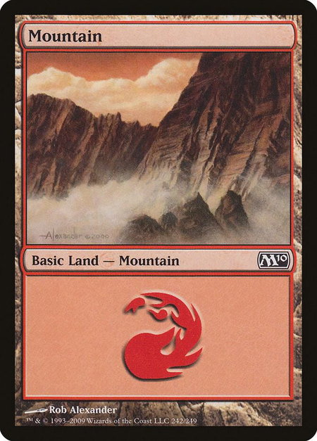 Mountain (242) - Magic 2010 (M10) Magic: The Gathering trading card