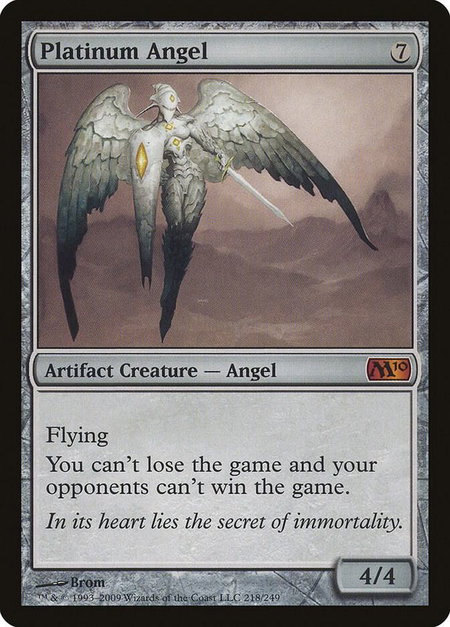 Platinum Angel trading card from Magic 2010 (M10) Platinum Angel - Magic 2010 (M10) Magic: The Gathering trading card