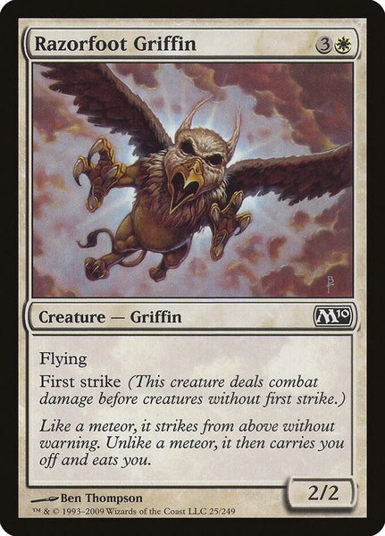 Razorfoot Griffin trading card from Magic 2010 (M10) Razorfoot Griffin - Magic 2010 (M10) Magic: The Gathering trading card