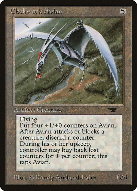 Clockwork Avian - Antiquities Magic: The Gathering trading card
