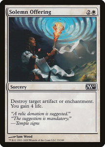 Solemn Offering - Magic 2010 (M10) (M10) #33 - Common Magic: The Gathering Trading Card