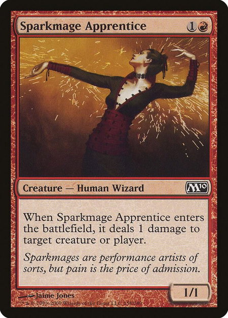 Sparkmage Apprentice trading card from Magic 2010 (M10) Sparkmage Apprentice - Magic 2010 (M10) Magic: The Gathering trading card