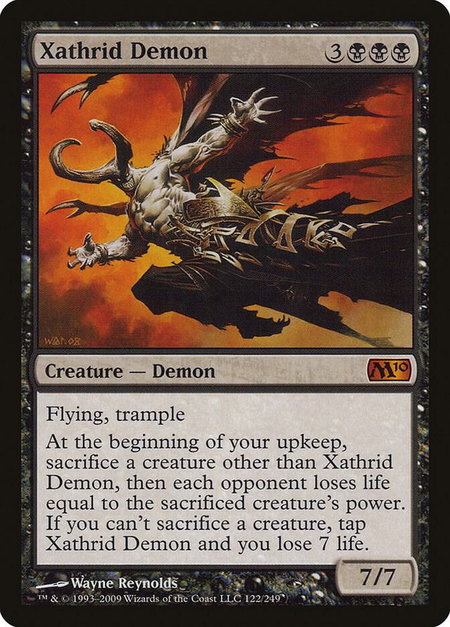 Xathrid Demon trading card from Magic 2010 (M10) Xathrid Demon - Magic 2010 (M10) Magic: The Gathering trading card