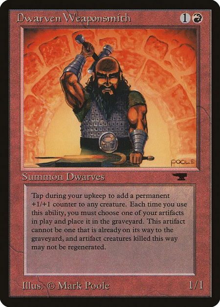 Dwarven Weaponsmith - Antiquities Magic: The Gathering trading card