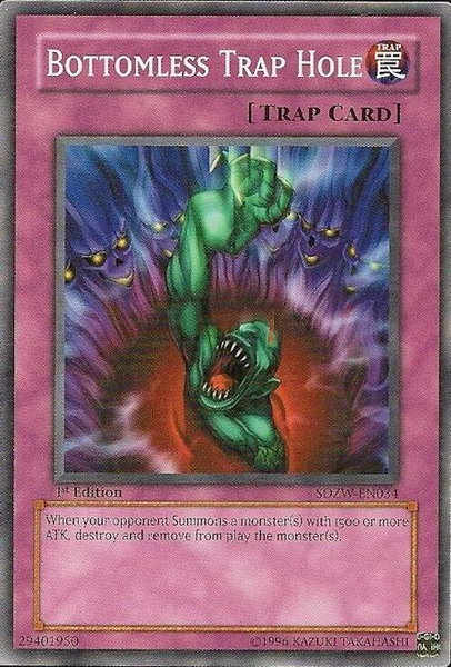 Bottomless Trap Hole trading card from Structure Deck: Zombie World Bottomless Trap Hole - Structure Deck: Zombie World YuGiOh trading card