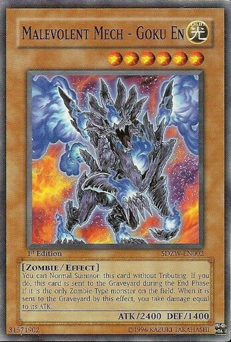 Malevolent Mech - Goku En trading card from Structure Deck: Zombie World Malevolent Mech - Goku En - Structure Deck: Zombie World YuGiOh trading card