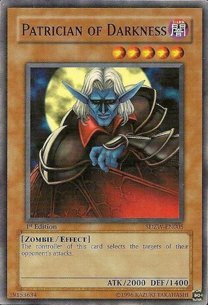 Patrician of Darkness trading card from Structure Deck: Zombie World Patrician of Darkness - Structure Deck: Zombie World YuGiOh trading card