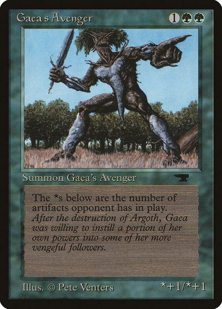 Gaea's Avenger - Antiquities Magic: The Gathering trading card