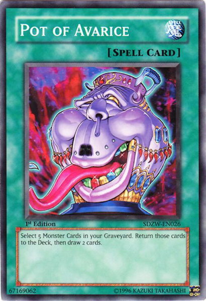 Pot of Avarice trading card from Structure Deck: Zombie World Pot of Avarice - Structure Deck: Zombie World YuGiOh trading card