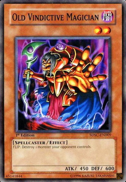 Old Vindictive Magician trading card from Structure Deck: Spellcaster's Command Old Vindictive Magician - Structure Deck: Spellcaster's Command YuGiOh trading card