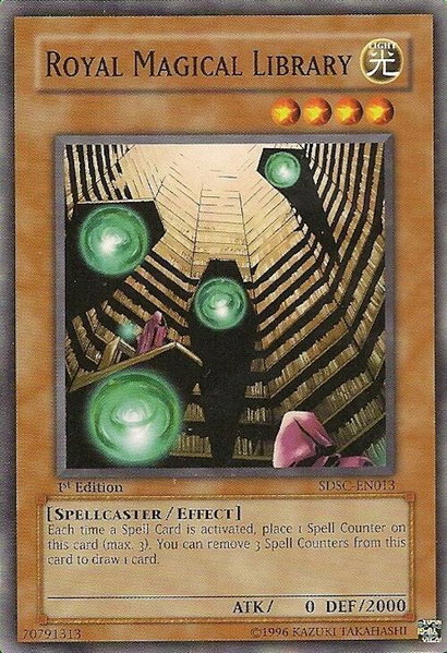 Royal Magical Library trading card from Structure Deck: Spellcaster's Command Royal Magical Library - Structure Deck: Spellcaster's Command YuGiOh trading card
