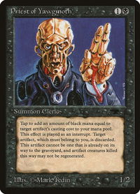Priest of Yawgmoth - Antiquities (ATQ) #19 - Common Magic: The Gathering Trading Card