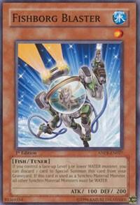 Fishborg Blaster trading card from Ancient Prophecy Fishborg Blaster - Ancient Prophecy YuGiOh trading card