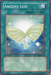Ancient Leaf trading card from Ancient Prophecy Ancient Leaf - Ancient Prophecy YuGiOh trading card