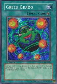 Greed Grado trading card from Ancient Prophecy Greed Grado - Ancient Prophecy YuGiOh trading card