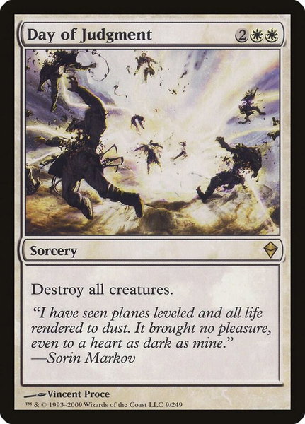 Day of Judgment trading card from Zendikar Day of Judgment - Zendikar Magic: The Gathering trading card