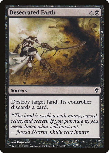 Desecrated Earth - Zendikar Magic: The Gathering trading card