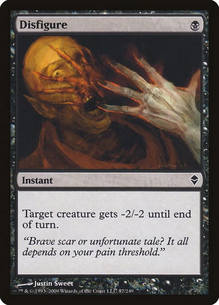 Disfigure trading card from Zendikar Disfigure - Zendikar Magic: The Gathering trading card