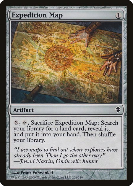 Expedition Map trading card from Zendikar Expedition Map - Zendikar Magic: The Gathering trading card