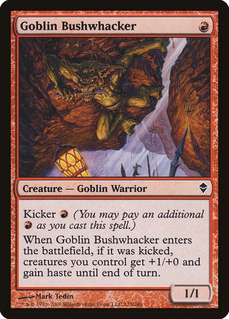 Goblin Bushwhacker - Zendikar Magic: The Gathering trading card