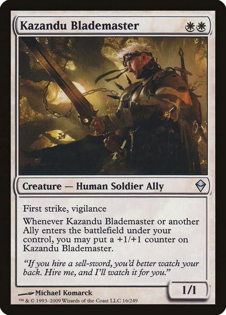 Kazandu Blademaster - Zendikar Magic: The Gathering trading card