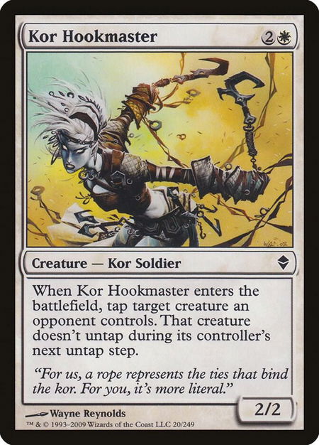 Kor Hookmaster trading card from Zendikar Kor Hookmaster - Zendikar Magic: The Gathering trading card