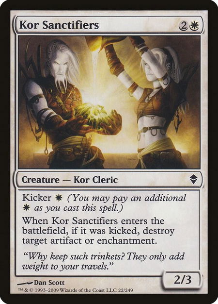 Kor Sanctifiers trading card from Zendikar Kor Sanctifiers - Zendikar Magic: The Gathering trading card