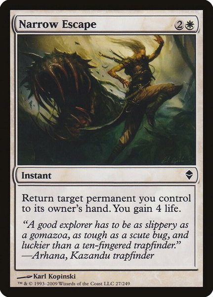 Narrow Escape - Zendikar Magic: The Gathering trading card