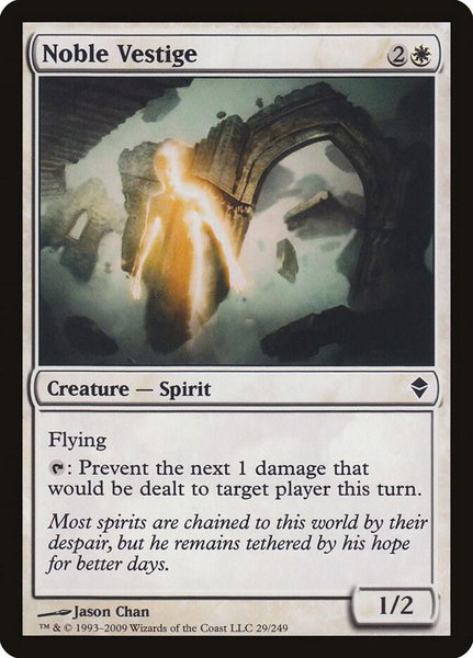 Noble Vestige trading card from Zendikar Noble Vestige - Zendikar Magic: The Gathering trading card