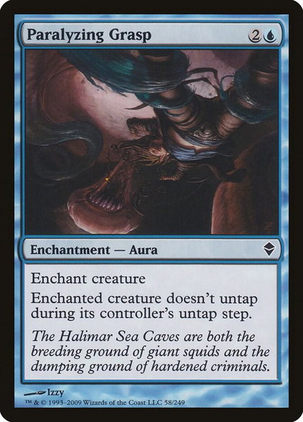 Paralyzing Grasp - Zendikar Magic: The Gathering trading card