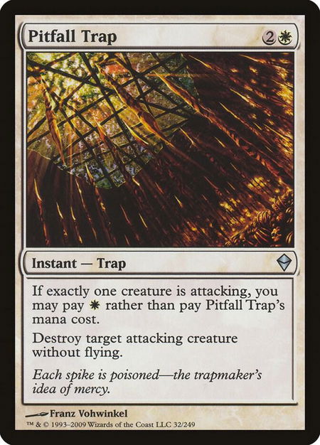 Pitfall Trap trading card from Zendikar Pitfall Trap - Zendikar Magic: The Gathering trading card