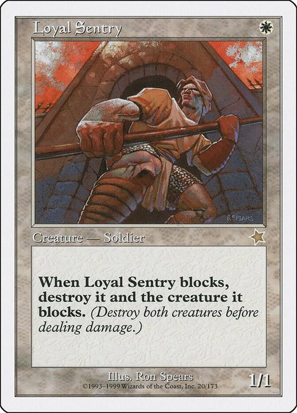 Loyal Sentry trading card from Starter 1999 Loyal Sentry - Starter 1999 Magic: The Gathering trading card