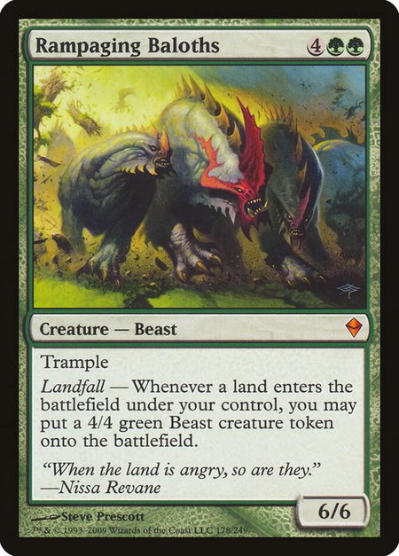 Rampaging Baloths - Zendikar Magic: The Gathering trading card