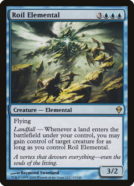 Roil Elemental - Zendikar Magic: The Gathering trading card
