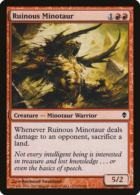 Ruinous Minotaur - Zendikar Magic: The Gathering trading card
